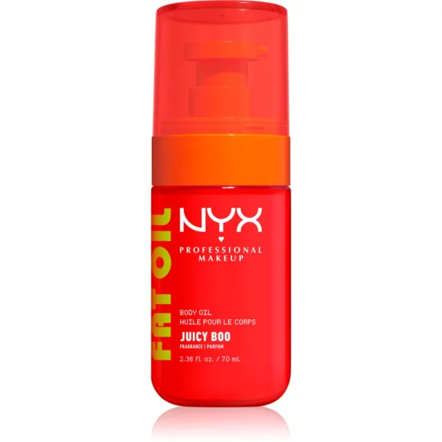NYX Professional Makeup Fat Oil Body vyživující tělový olej dodávající hydrataci a lesk s vůní Juicy Boo 70 ml