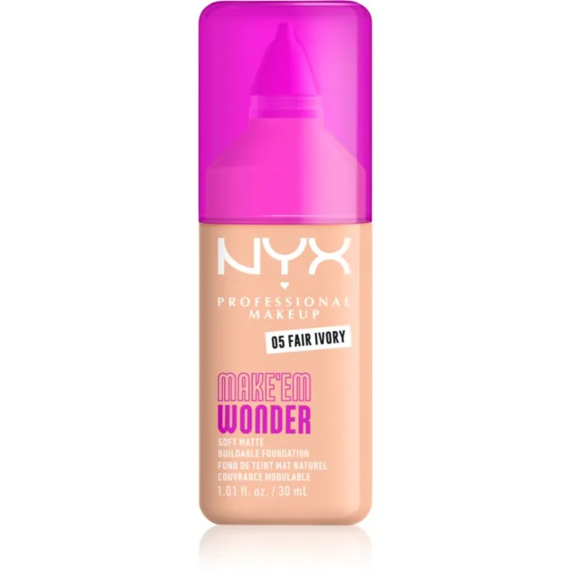 NYX Professional Makeup Make ‘Em Wonder lehký matující make-up odstín 05 Fair Ivory 30 ml