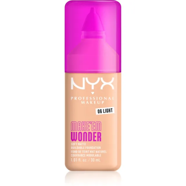 NYX Professional Makeup Make ‘Em Wonder lehký matující make-up odstín 06 Light 30 ml