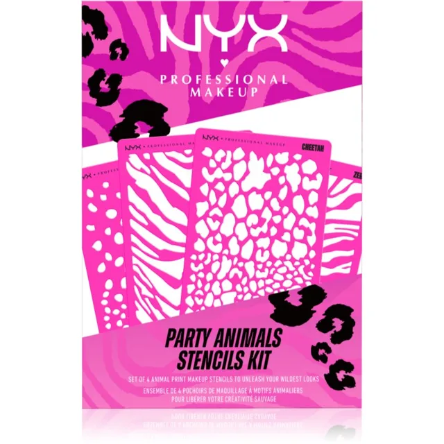 NYX Professional Makeup Party Animals Stencils Kit šablony na tělo a obličej 4 ks