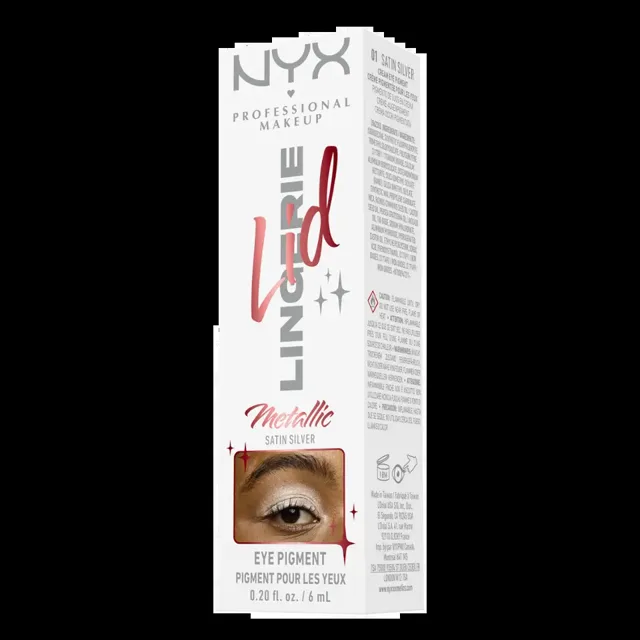 NYX Professional Makeup Tekuté oční stíny Lid Lingerie 01 Satin Silver