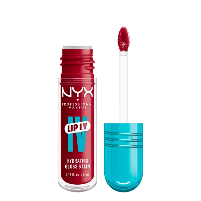 NYX Professional Makeup Zabarvující lesk na rty Lip I.V. Hydrating Gloss Stain 5 ml 11 Red-y.Set.Wet!