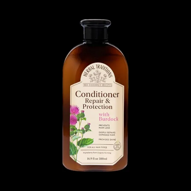 Obnovující a ochranný kondicionér na vlasy s lopuchem - 500 ml - Herbal Traditions
