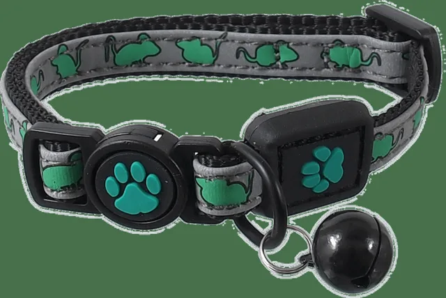 Obojek Active Cat Reflective XS limetka 1x19-31cm