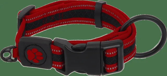 Obojek Active Dog Fluffy M červený 2,5x33-48cm