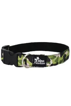 Obojek Dinofashion maskáčový zelený 45/2,5cm