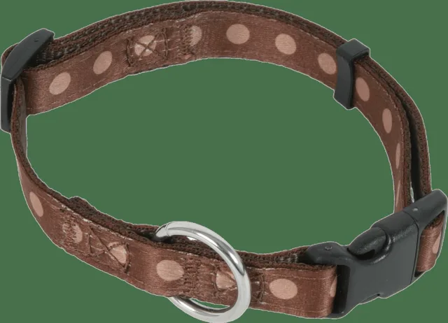 Obojek Dotty 1cm*20-35cm hnědá