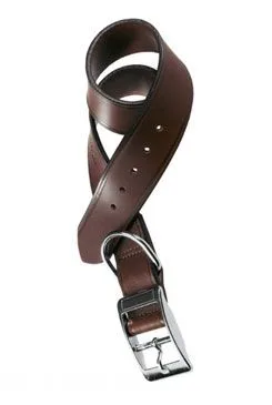 Obojek kožený VIP C 43cmx20mm hnědý