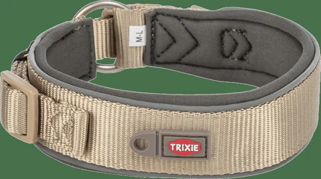Obojek Premium extra široký Trixie XS–S 27–35 cm / 25 mm béžovo grafitový