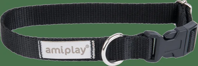 Obojek pro psy Amiplay Samba nastavitelný černý M 25–40 cm × 2 cm