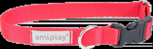 Obojek pro psy Amiplay Samba nastavitelný červený L 35–50 cm × 2,5 cm