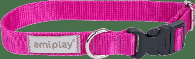 Obojek pro psy Amiplay Samba nastavitelný růžový S 20–35 cm × 1,5 cm