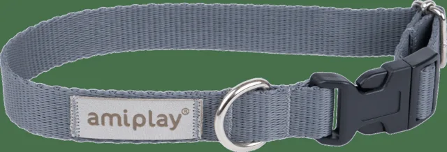 Obojek pro psy Amiplay Samba nastavitelný šedý XL 45–70 cm × 2,5 cm