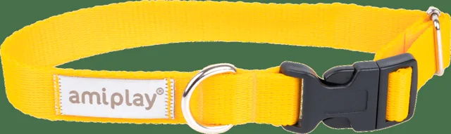 Obojek pro psy Amiplay Samba nastavitelný žlutý S 20–35 cm × 1,5 cm