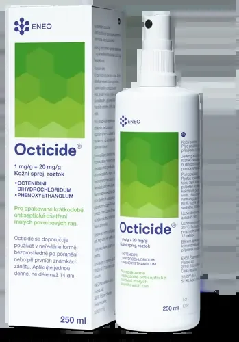 Octicide 1mg/g + 20mg/g kožní sprej 250ml