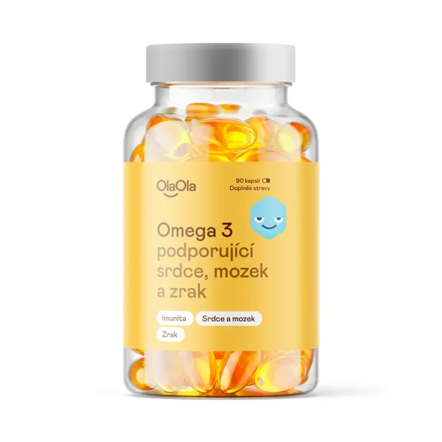 OlaOla Omega 3 podporující srdce, mozek a zrak 90 kapslí