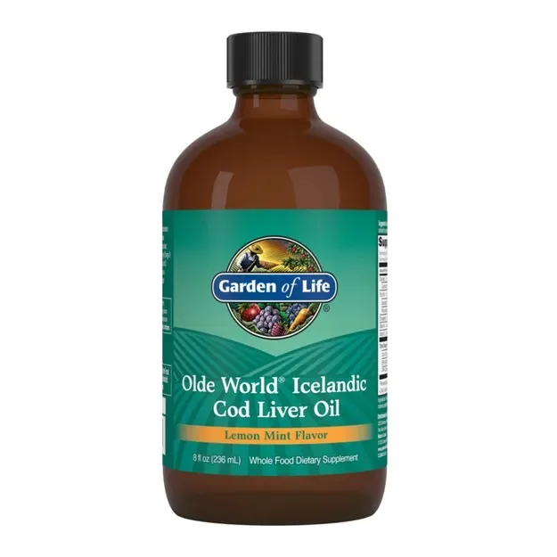 Olde World Icelandic Cod Liver Oil (olej z tresčích jater) - Lemon Mint, 236 ml