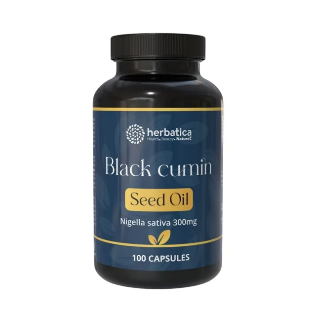 Olej ze semen černuchy seté (Nigella sativa) v kapslích / 300 mg - 100 kapslí - Herbatica