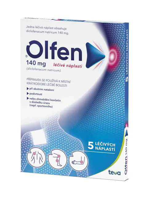 Olfen 140 mg léčivé náplasti drm.emp.med. 5 x 140 mg