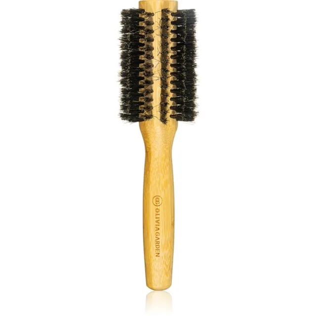 Olivia Garden Bamboo Touch kulatý kartáč na vlasy s kančími štětinami průměr 30 mm 1 ks