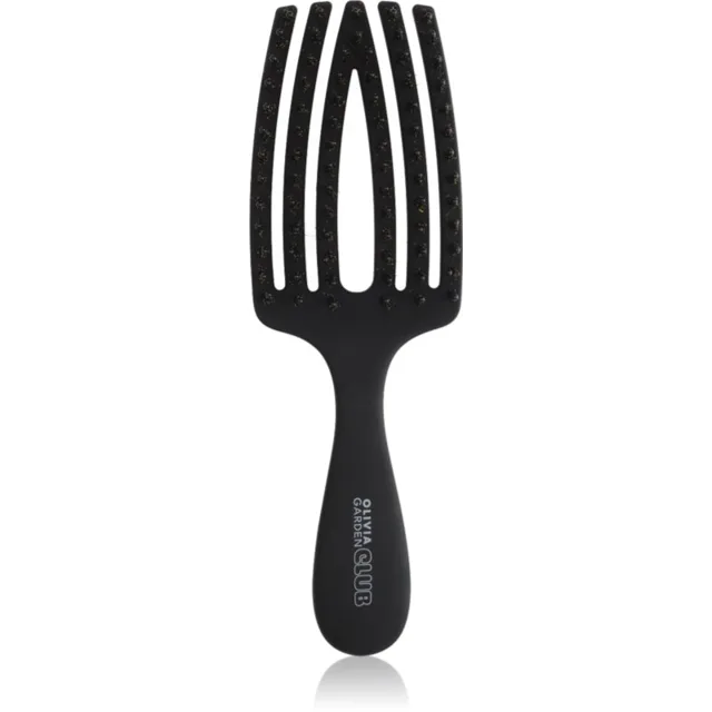 Olivia Garden Club The Nomad Detangling&Shine Fingerbrush​ plochý kartáč na vlasy Black 1 ks