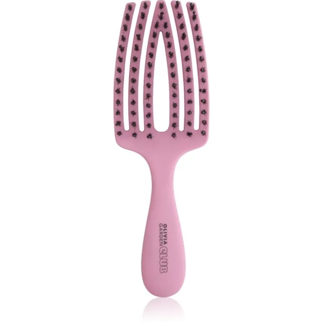 Olivia Garden Club The Nomad Detangling&Shine Fingerbrush​ plochý kartáč na vlasy Pink 1 ks