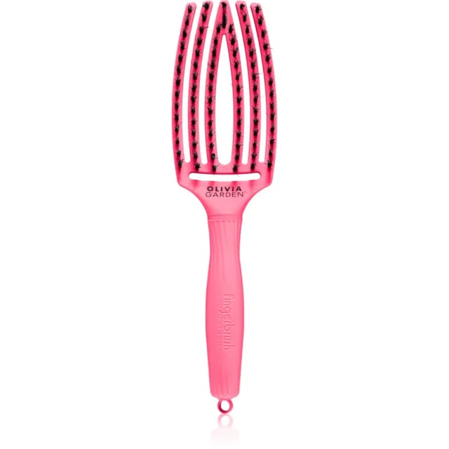 Olivia Garden Fingerbrush L´amour plochý kartáč na vlasy Hot Pink 1 ks