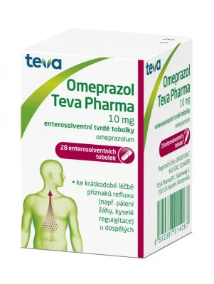 Omeprazol Teva Pharma, 10mg, 28 enterosolventních tvrdých tobolek