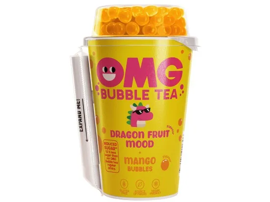 OMG Bubble Tea nealkoholický nápoj dračí ovoce 265 ml