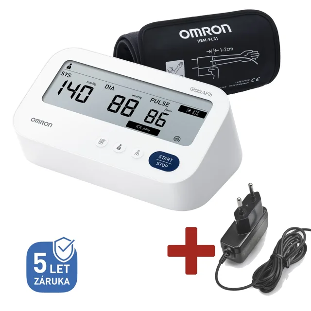 Omron M3 Comfort digitální tonometr + síťový zdroj