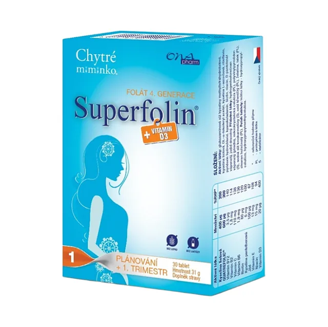 ONAPHARM Chytré miminko 1 superfolin + vitamin D3 30 kapslí