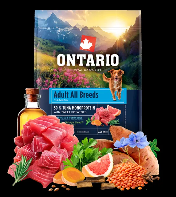 Ontario Adult All Breeds Monoprotein Tuna & Sweet Potatoes 2,25kg