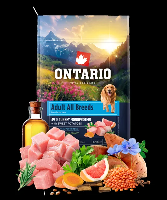 Ontario Adult All Breeds Monoprotein Turkey & Sweet Potatoes 0,75kg