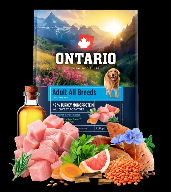 Ontario Adult All Breeds Monoprotein Turkey & Sweet Potatoes 2,25kg