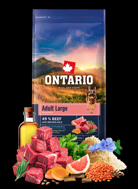 Ontario Adult Large Beef & Brown Rice 12kg
