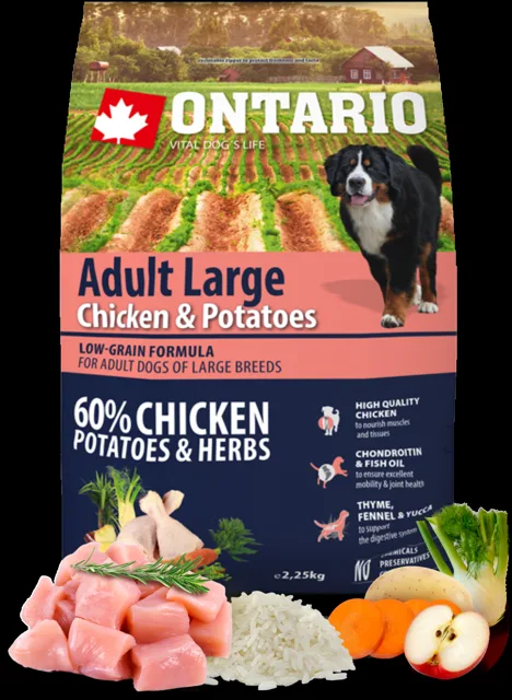 Ontario Adult Large Chicken & Potatoes 2,25kg
