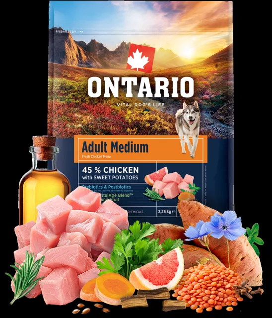 Ontario Adult Medium Chicken & Sweet Potatoes 2,25kg