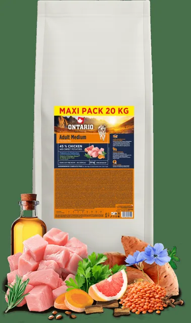 Ontario Adult Medium Chicken & Sweet Potatoes 20kg