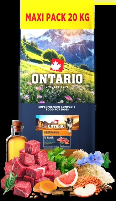 Ontario Adult Medium Lamb & Brown Rice 20kg