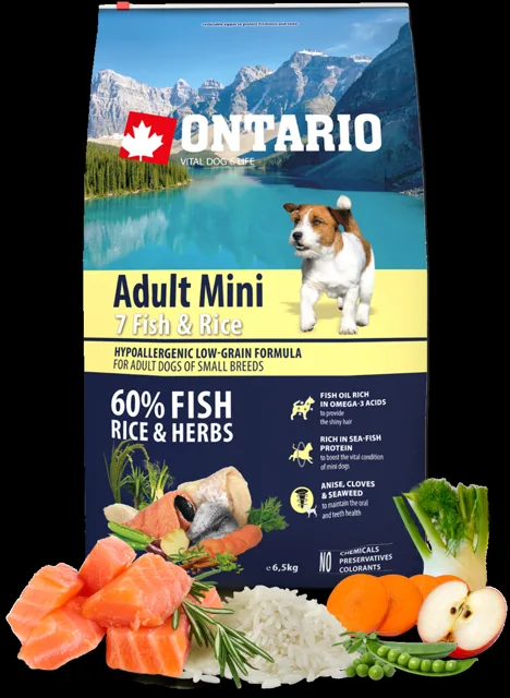 Ontario Adult Mini Fish & Rice 6,5kg