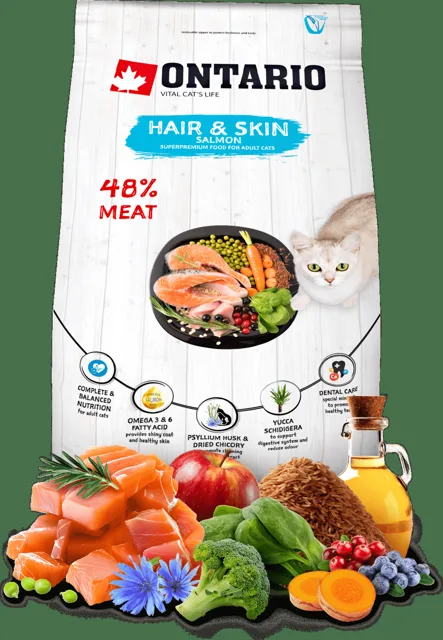 Ontario Cat Hair & Skin 2kg