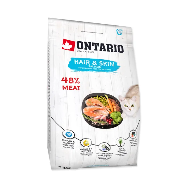 Ontario Cat Hair&Skin granule 2 kg