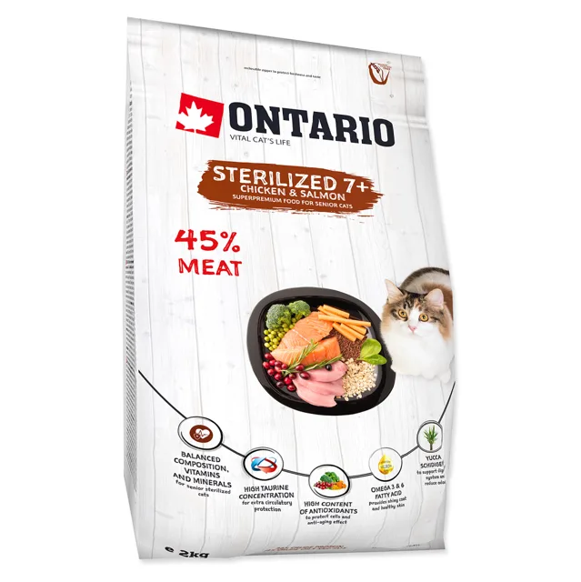 ONTARIO Cat Sterilised 7+ granule pro kočky 2 kg