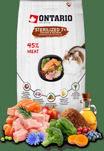 Ontario Cat Sterilised 7+ Senior 6,5kg