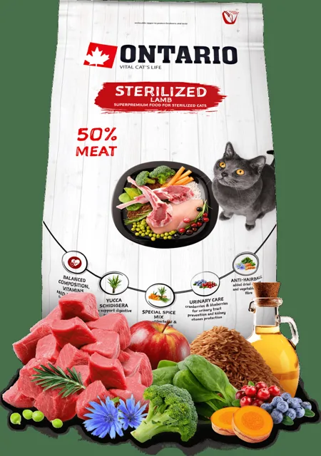 Ontario Cat Sterilised Lamb 2kg