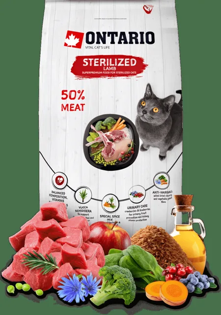 Ontario Cat Sterilised Lamb 6,5 kg
