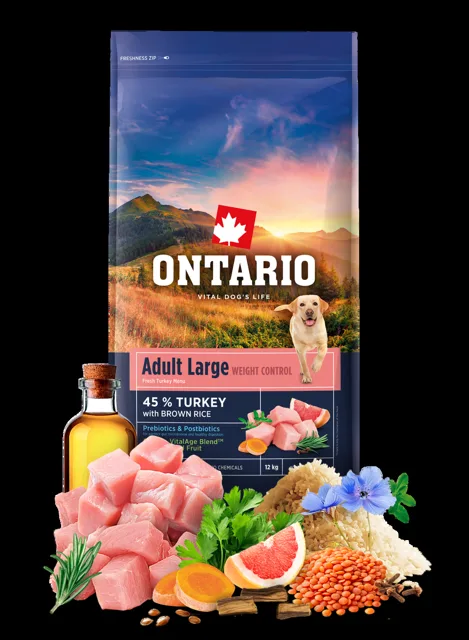 Ontario Large Weight Control Turkey & Brown Rice 12kg