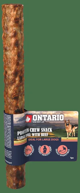 Ontario Protein žvýkací pamlsek velká rolka s hovězím