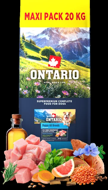 Ontario Puppy&Junior All Breeds Monoprotein Turkey & Sweet Potatoes 20kg