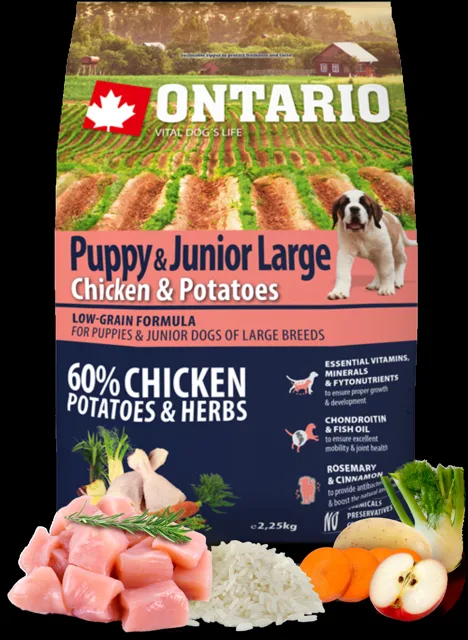Ontario Puppy & Junior Large Chicken & Potatoes 2,25 kg
